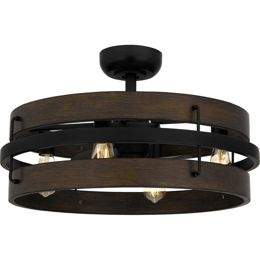 Myhouse Lighting Quoizel - QFA5615MBK - Four Light Fandelier - Quoizel Fandelier - Matte Black