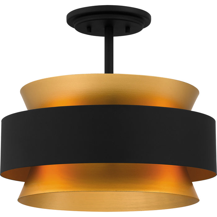 Myhouse Lighting Quoizel - QSF5570EK - Three Light Semi Flush Mount - Quoizel Semi-Flush Mount - Earth Black