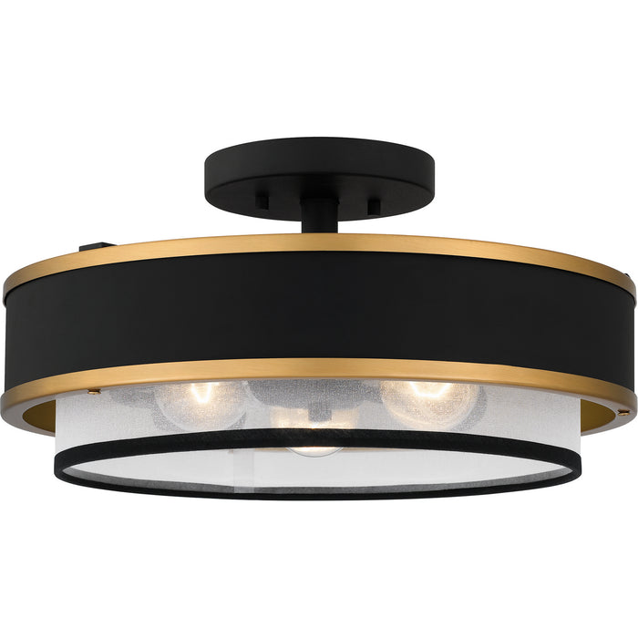 Myhouse Lighting Quoizel - QSF5572EK - Three Light Semi Flush Mount - Quoizel Semi-Flush Mount - Earth Black