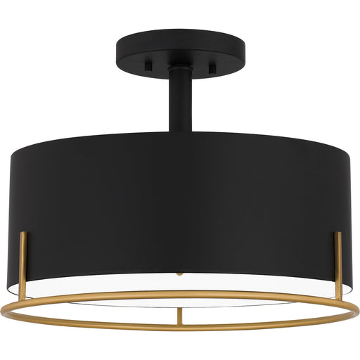 Myhouse Lighting Quoizel - QSF5580MBK - Three Light Semi Flush Mount - Quoizel Semi-Flush Mount - Matte Black