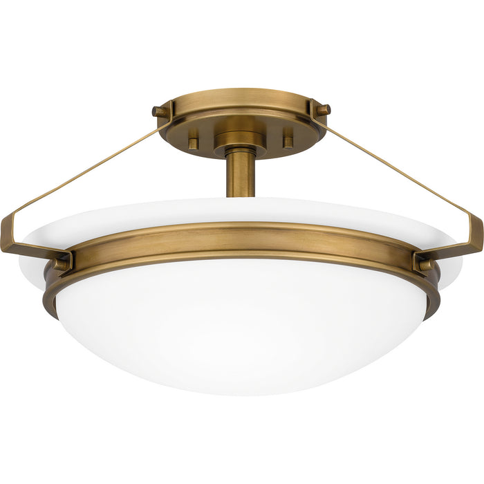 Myhouse Lighting Quoizel - QSF5581WS - Two Light Semi Flush Mount - Quoizel Semi-Flush Mount - Weathered Brass