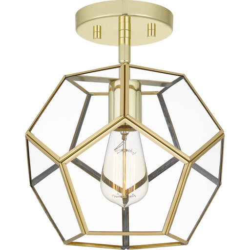 Myhouse Lighting Quoizel - QSF5593B - One Light Semi Flush Mount - Quoizel Semi-Flush Mount - Polished Brass