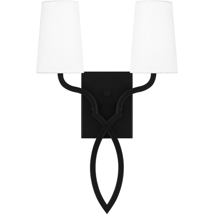 Myhouse Lighting Quoizel - QW16130MBK - Two Light Wall Sconce - Quoizel Wood - Matte Black