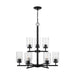 Myhouse Lighting Generation Lighting - 31172-112 - Nine Light Chandelier - Oslo - Midnight Black