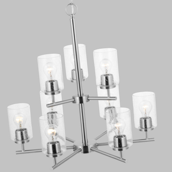 Myhouse Lighting Generation Lighting - 31172-962 - Nine Light Chandelier - Oslo - Brushed Nickel