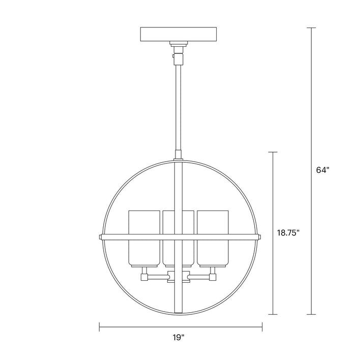 Myhouse Lighting Generation Lighting - 3124603-112 - Three Light Chandelier - Alturas - Midnight Black