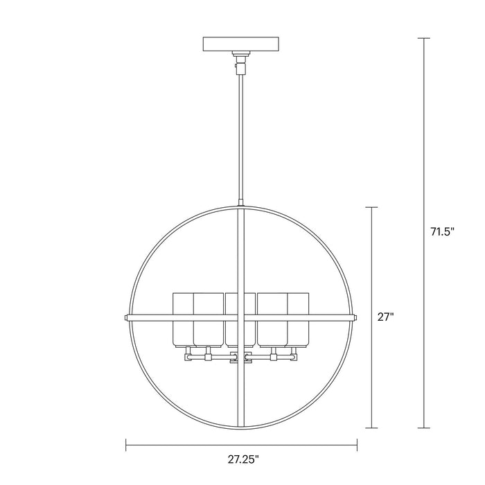 Myhouse Lighting Generation Lighting - 3124605-112 - Five Light Chandelier - Alturas - Midnight Black