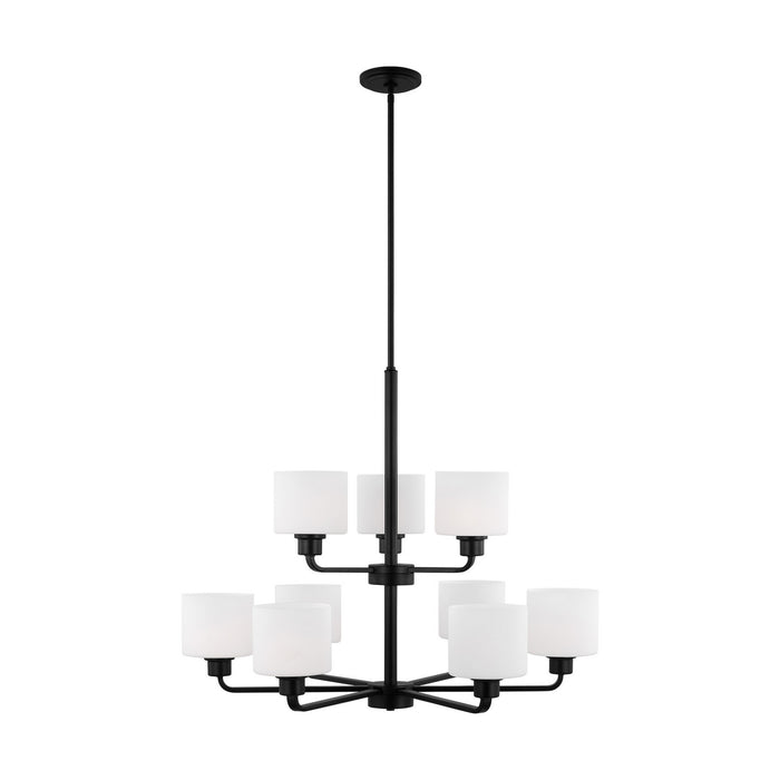 Myhouse Lighting Generation Lighting - 3128809-112 - Nine Light Chandelier - Canfield - Midnight Black