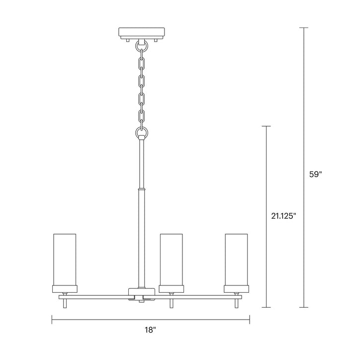 Myhouse Lighting Visual Comfort Studio - 3190303-112 - Three Light Chandelier - Zire - Midnight Black