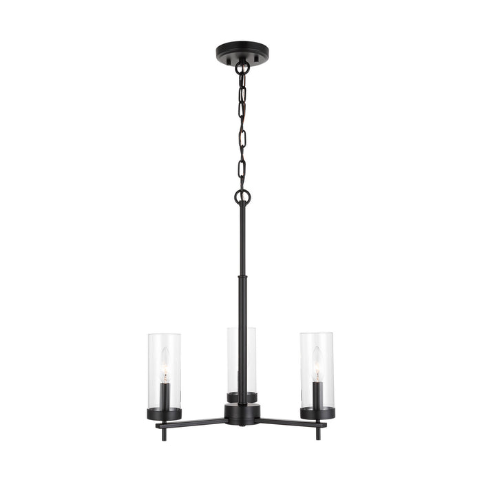 Myhouse Lighting Visual Comfort Studio - 3190303-112 - Three Light Chandelier - Zire - Midnight Black