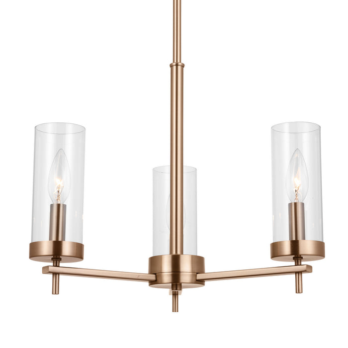 Myhouse Lighting Visual Comfort Studio - 3190303-848 - Three Light Chandelier - Zire - Satin Brass