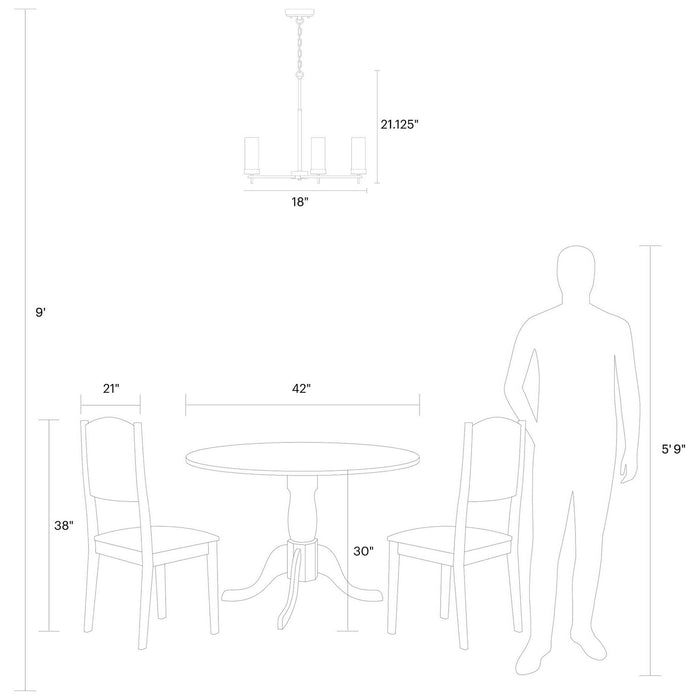 Myhouse Lighting Visual Comfort Studio - 3190303EN-112 - Three Light Chandelier - Zire - Midnight Black