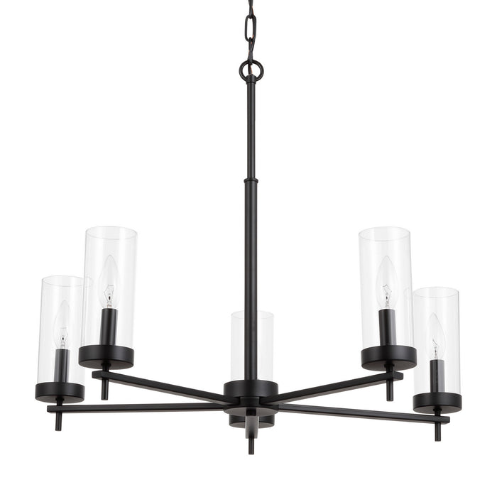 Myhouse Lighting Visual Comfort Studio - 3190305-112 - Five Light Chandelier - Zire - Midnight Black