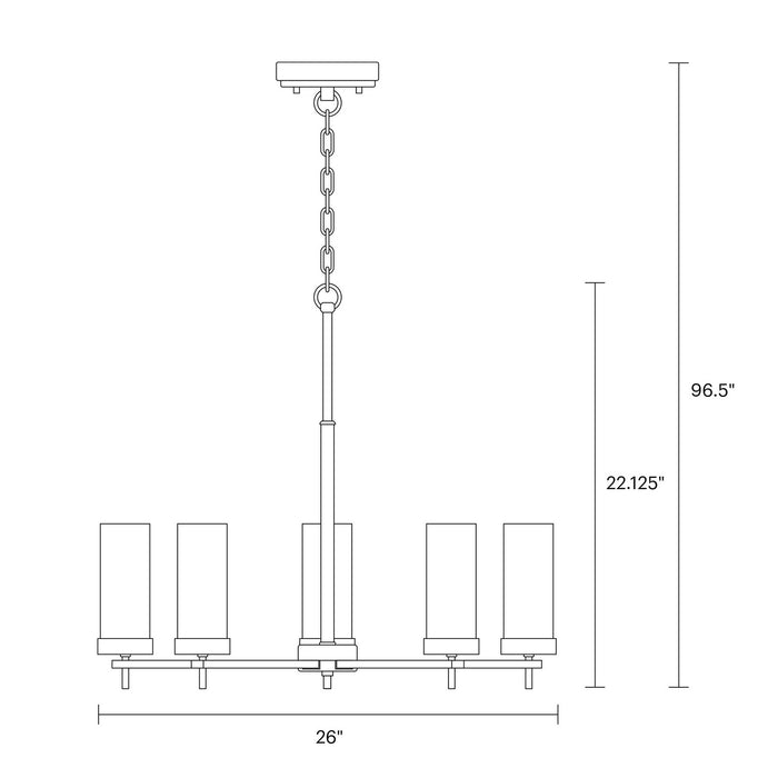 Myhouse Lighting Visual Comfort Studio - 3190305-112 - Five Light Chandelier - Zire - Midnight Black