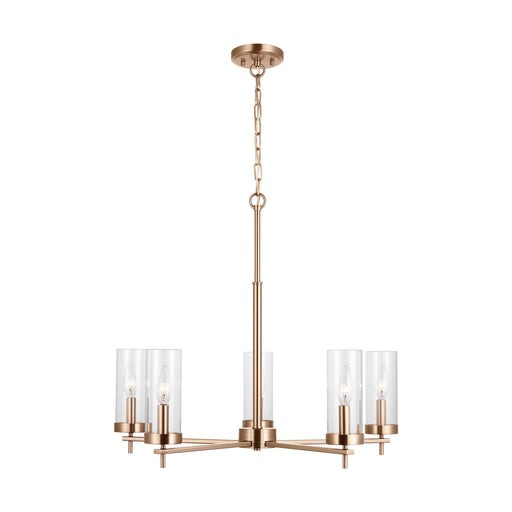 Myhouse Lighting Visual Comfort Studio - 3190305-848 - Five Light Chandelier - Zire - Satin Brass