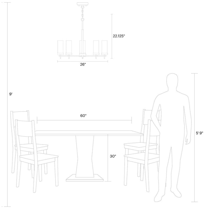 Myhouse Lighting Visual Comfort Studio - 3190305EN-112 - Five Light Chandelier - Zire - Midnight Black