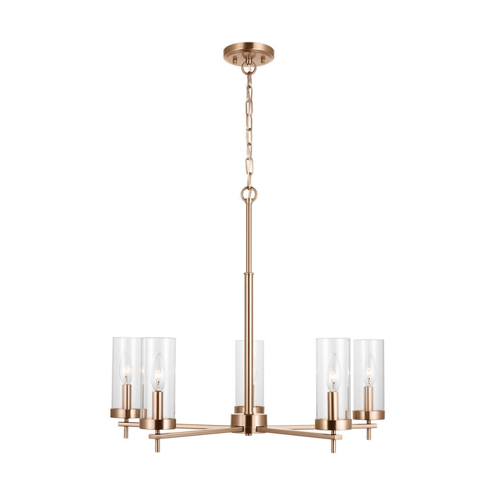 Myhouse Lighting Visual Comfort Studio - 3190305EN-848 - Five Light Chandelier - Zire - Satin Brass