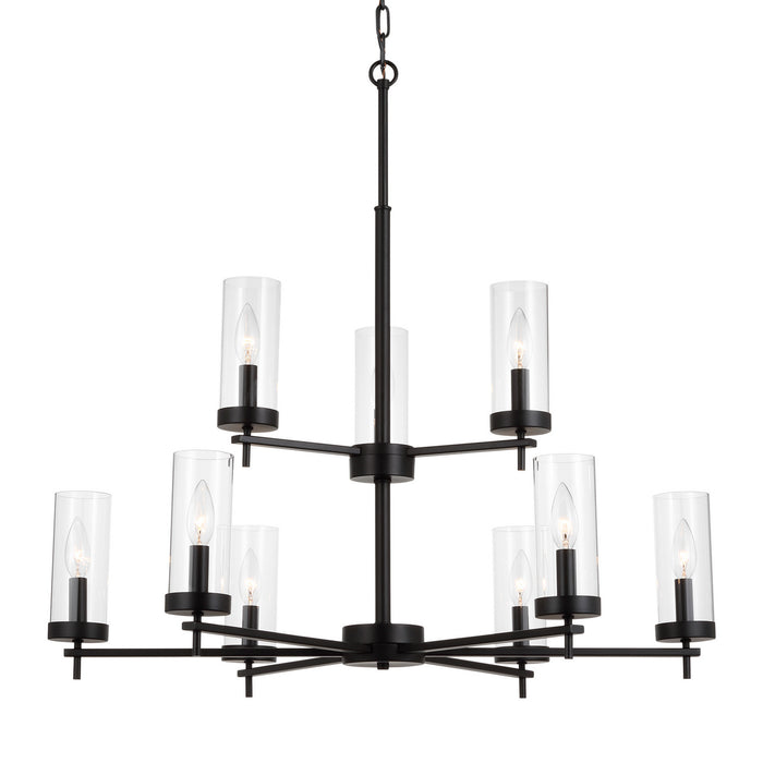 Myhouse Lighting Visual Comfort Studio - 3190309-112 - Nine Light Chandelier - Zire - Midnight Black