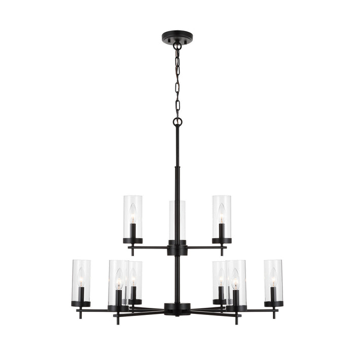 Myhouse Lighting Visual Comfort Studio - 3190309-112 - Nine Light Chandelier - Zire - Midnight Black