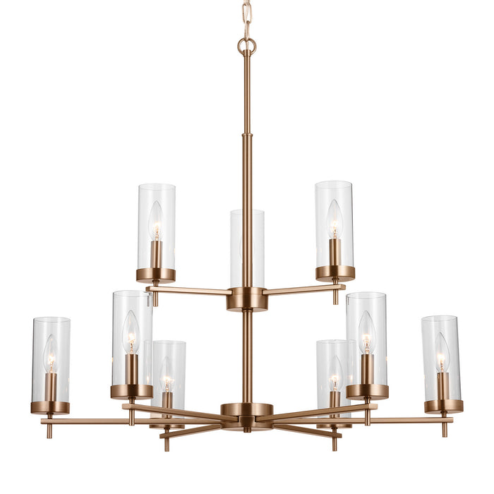 Myhouse Lighting Visual Comfort Studio - 3190309-848 - Nine Light Chandelier - Zire - Satin Brass