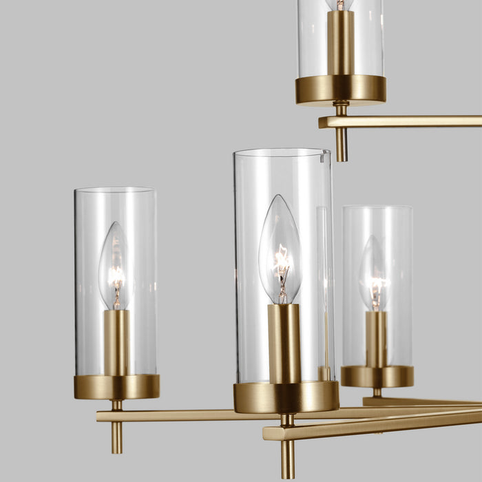 Myhouse Lighting Visual Comfort Studio - 3190309-848 - Nine Light Chandelier - Zire - Satin Brass