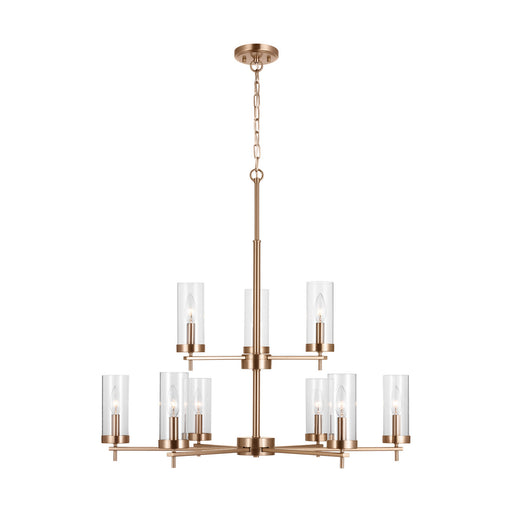 Myhouse Lighting Visual Comfort Studio - 3190309EN-848 - Nine Light Chandelier - Zire - Satin Brass