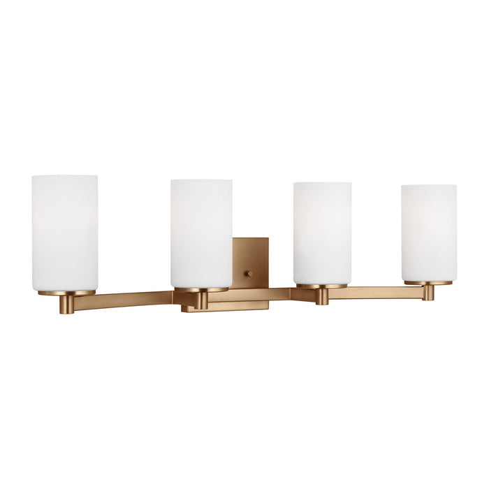 Myhouse Lighting Generation Lighting - 4439104-848 - Four Light Wall / Bath - Hettinger - Satin Brass