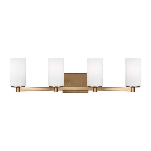 Myhouse Lighting Generation Lighting - 4439104-848 - Four Light Wall / Bath - Hettinger - Satin Brass