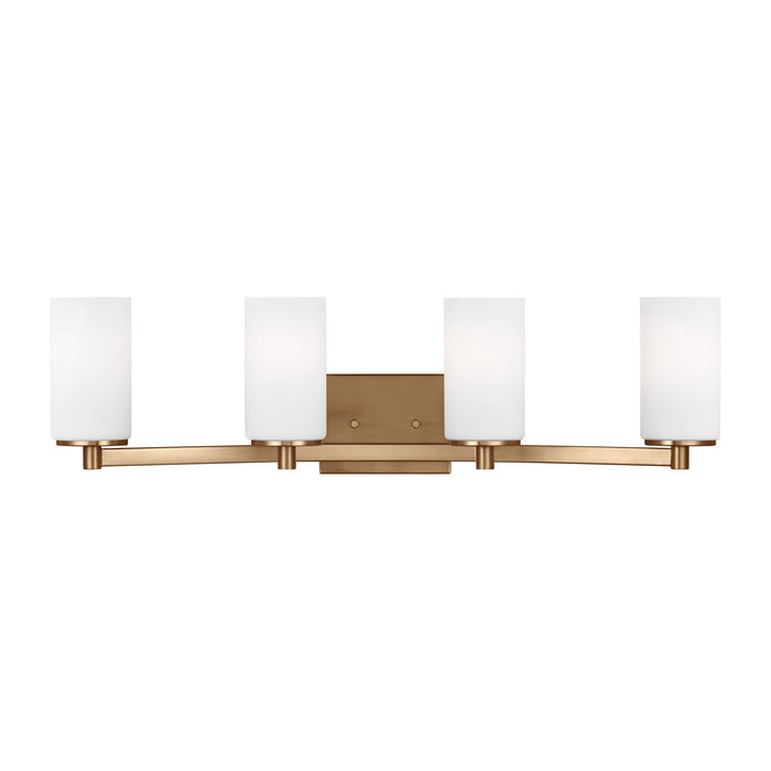 Myhouse Lighting Generation Lighting - 4439104-848 - Four Light Wall / Bath - Hettinger - Satin Brass