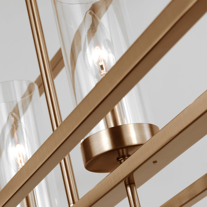 Myhouse Lighting Visual Comfort Studio - 6690305-848 - Five Light Island Pendant - Zire - Satin Brass