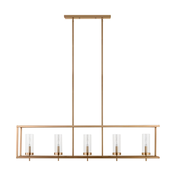 Myhouse Lighting Visual Comfort Studio - 6690305EN-848 - Five Light Island Pendant - Zire - Satin Brass