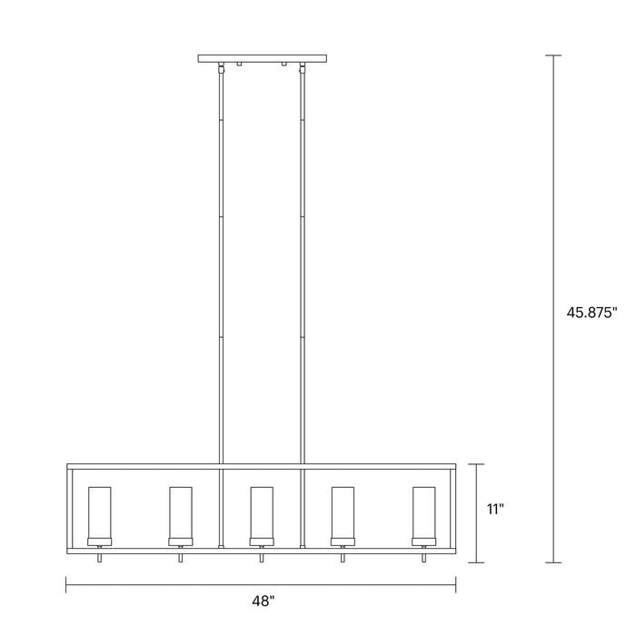 Myhouse Lighting Visual Comfort Studio - 6690305EN-848 - Five Light Island Pendant - Zire - Satin Brass