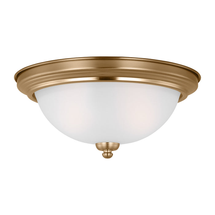 Myhouse Lighting Generation Lighting - 77064-848 - Two Light Flush Mount - Geary - Satin Brass