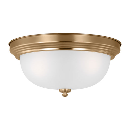 Myhouse Lighting Generation Lighting - 77065-848 - Three Light Flush Mount - Geary - Satin Brass