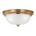 Myhouse Lighting Generation Lighting - 77065-848 - Three Light Flush Mount - Geary - Satin Brass