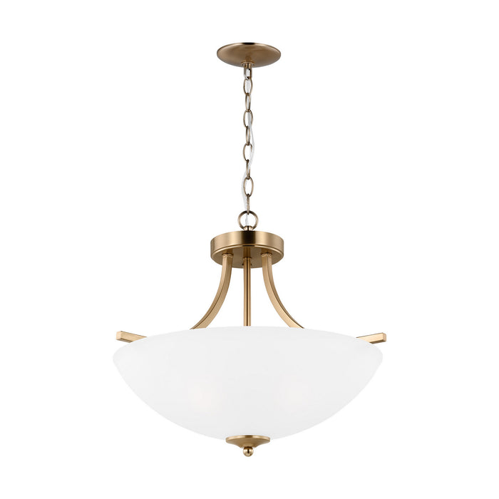 Myhouse Lighting Generation Lighting - 7716503-848 - Three Light Semi-Flush Convertible Pendant - Geary - Satin Brass