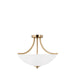 Myhouse Lighting Generation Lighting - 7716503-848 - Three Light Semi-Flush Convertible Pendant - Geary - Satin Brass