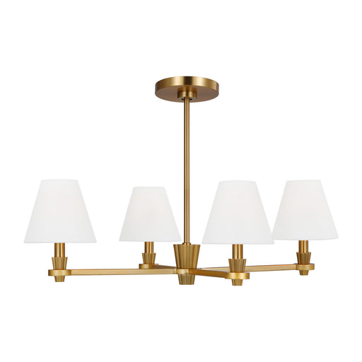 Myhouse Lighting Visual Comfort Studio - AC1114BBS - Four Light Chandelier - Paisley - Burnished Brass