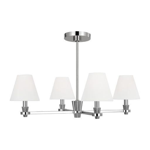 Myhouse Lighting Visual Comfort Studio - AC1114PN - Four Light Chandelier - Paisley - Polished Nickel