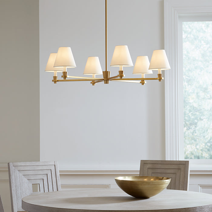 Myhouse Lighting Visual Comfort Studio - AC1126BBS - Six Light Chandelier - Paisley - Burnished Brass