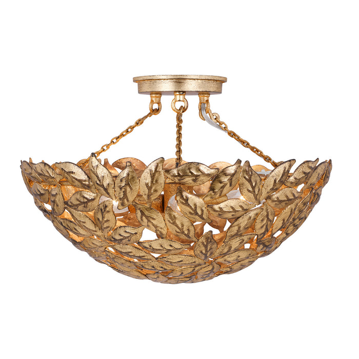 Myhouse Lighting Visual Comfort Studio - AF1173ADB - Three Light Semi Flush Mount - Kelan - Antique Gild