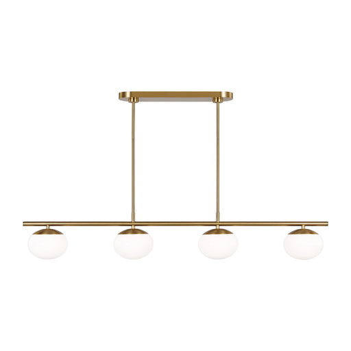 Myhouse Lighting Visual Comfort Studio - EC1264BBS - Four Light Linear Chandelier - Lune - Burnished Brass