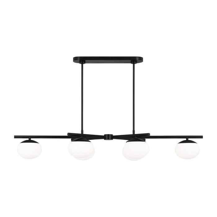 Myhouse Lighting Visual Comfort Studio - EC1276AI - Six Light Linear Chandelier - Lune - Aged Iron