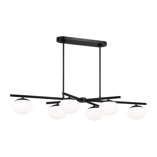 Myhouse Lighting Visual Comfort Studio - EC1276AI - Six Light Linear Chandelier - Lune - Aged Iron