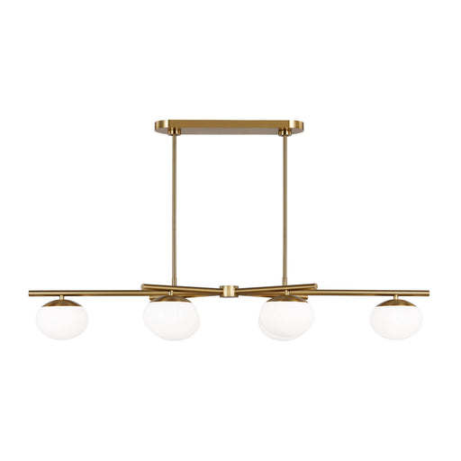 Myhouse Lighting Visual Comfort Studio - EC1276BBS - Six Light Linear Chandelier - Lune - Burnished Brass