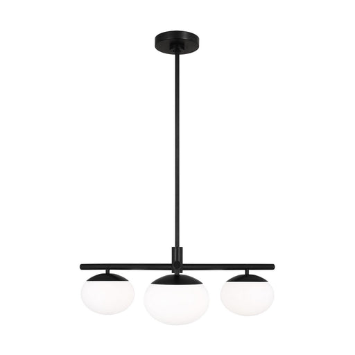 Myhouse Lighting Visual Comfort Studio - EF1063AI - Three Light Semi Flush Mount - Lune - Aged Iron