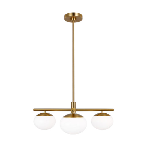 Myhouse Lighting Visual Comfort Studio - EF1063BBS - Three Light Semi Flush Mount - Lune - Burnished Brass