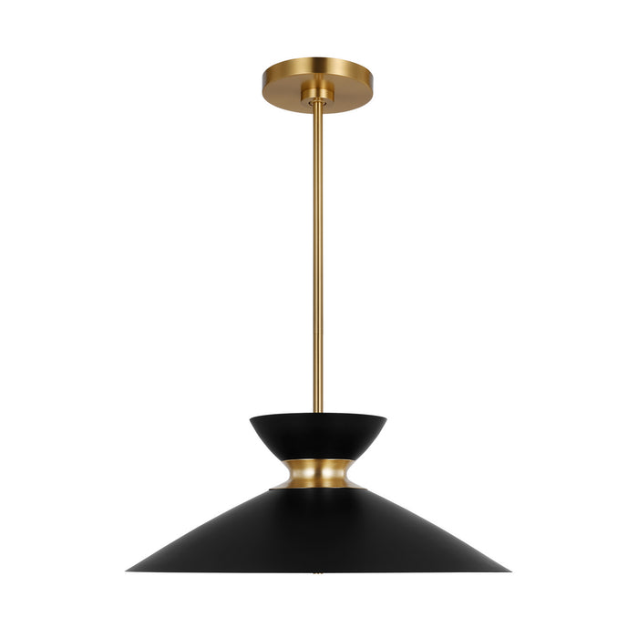 Myhouse Lighting Visual Comfort Studio - EP1231MBKBBS - One Light Pendant - Heath - Midnight Black and Burnished Brass