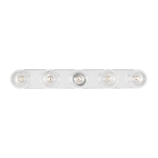 Myhouse Lighting Visual Comfort Studio - KSV1035PNGW - Five Light Vanity - Monroe - Polished Nickel