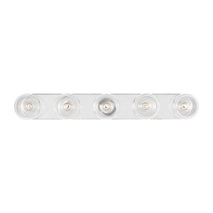 Myhouse Lighting Visual Comfort Studio - KSV1035PNGW - Five Light Vanity - Monroe - Polished Nickel